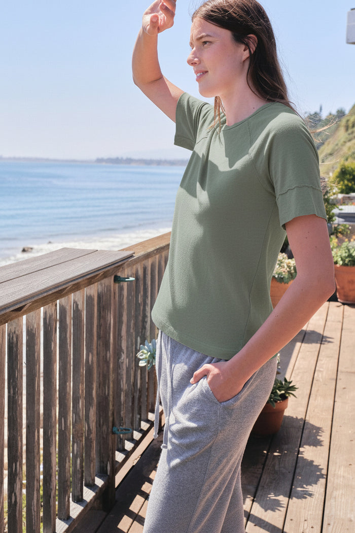Sundry Boyfriend Tee in Loden