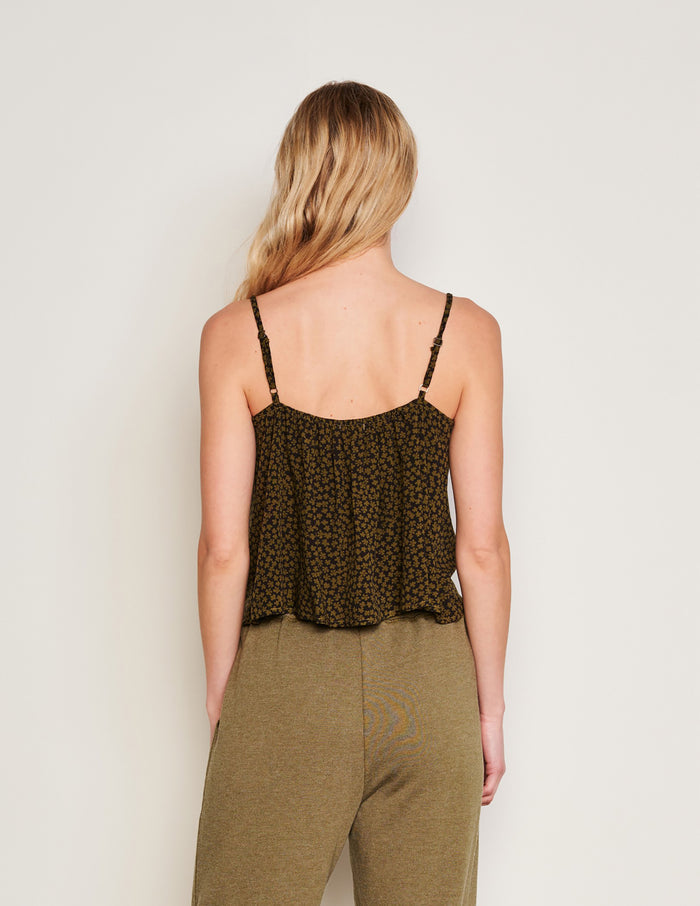 Sundry Clover Flutter Cami in Olive-back