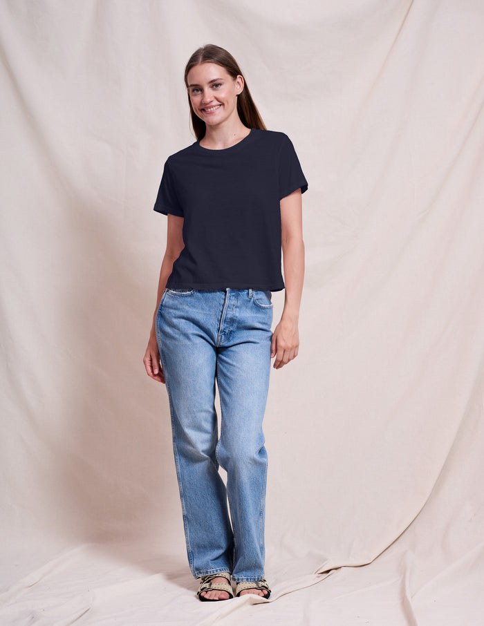 Sundry Crew Neck Tee in Deep Navy
