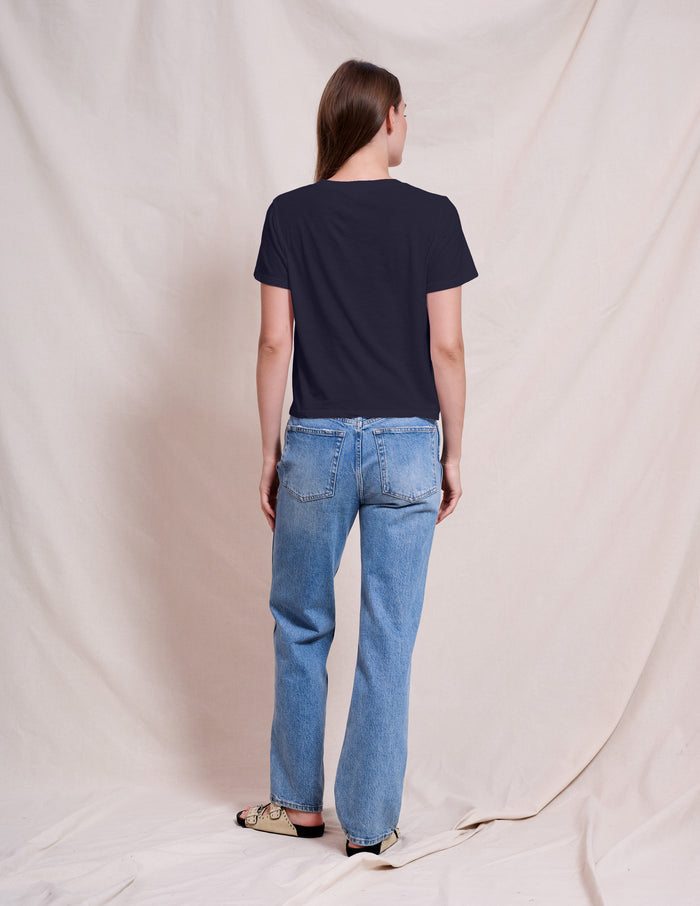 Sundry Crew Neck Tee in Deep Navy