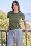 Sundry Crew Neck Tee in Loden