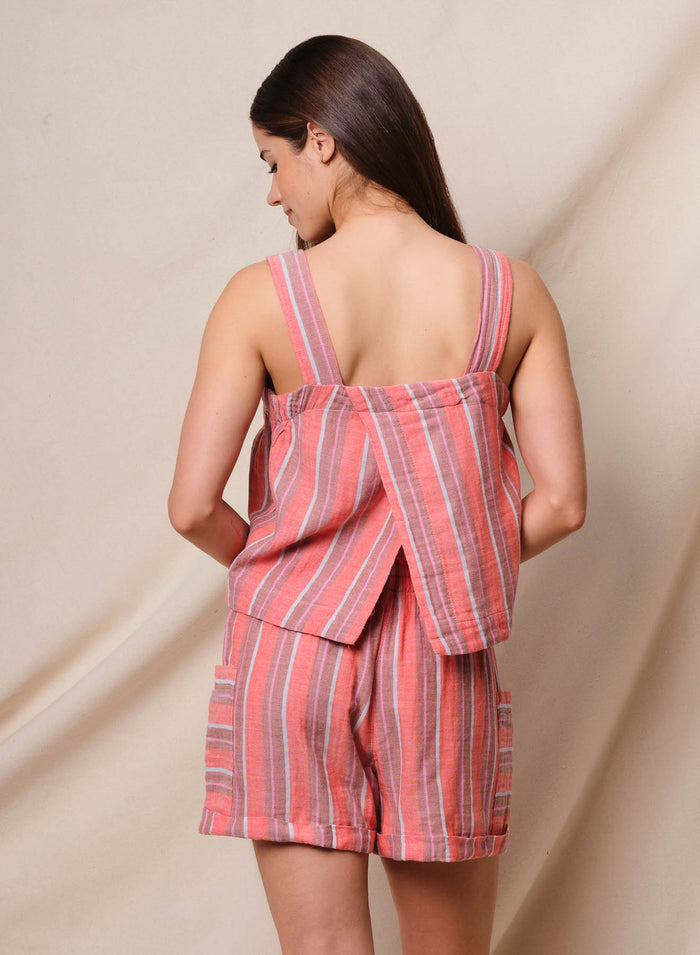 Sundry Cross Back Swing Tank in Bright Coral