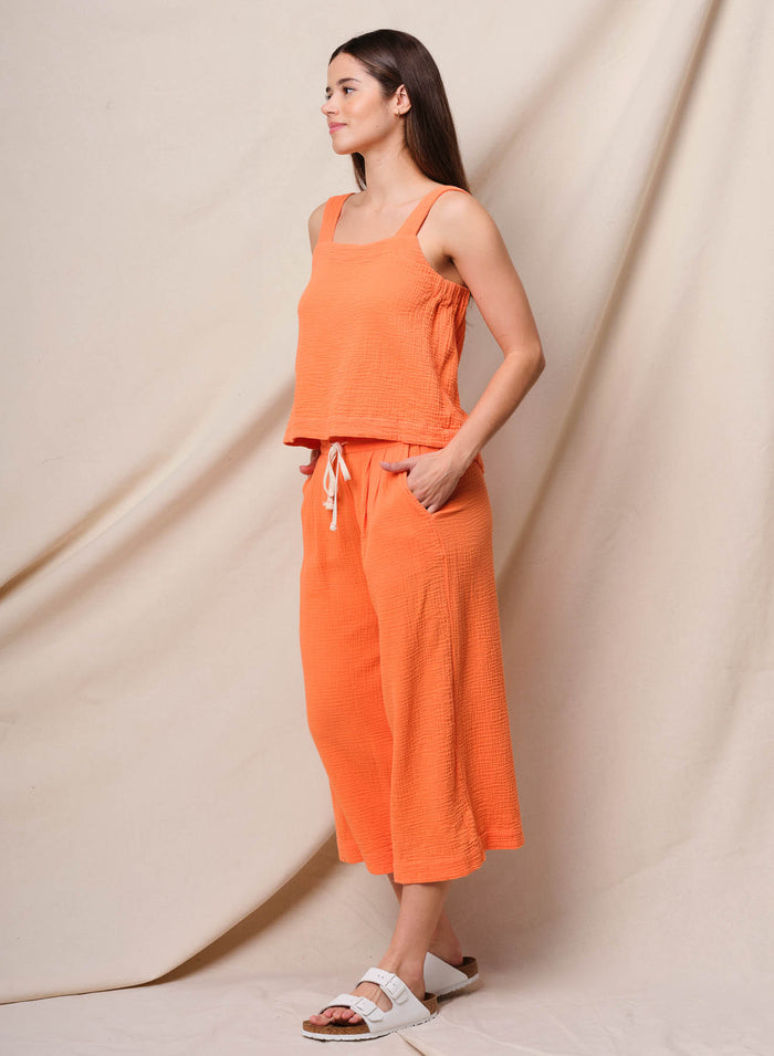 Sundry Cross Back Swing Top in Blaze Orange
