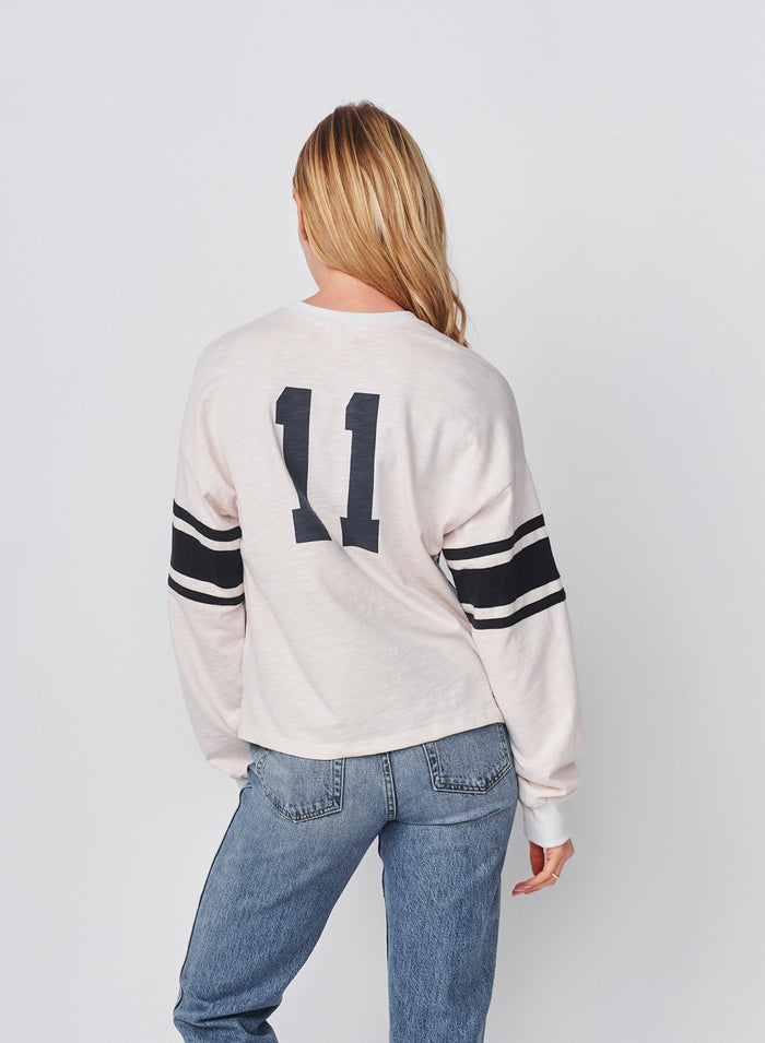 Sundry Heavy Rugby Jersey Henley in Oyster
