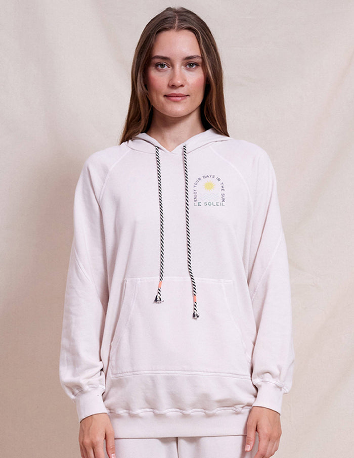 Sundry Le Soleil Boyfriend Hoodie in Oyster