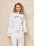Sundry Leisure Club Raw Seamed Sweatshirt in Oyster