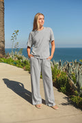 Sundry Modern Rolled Sleeve Tee in Heather Grey