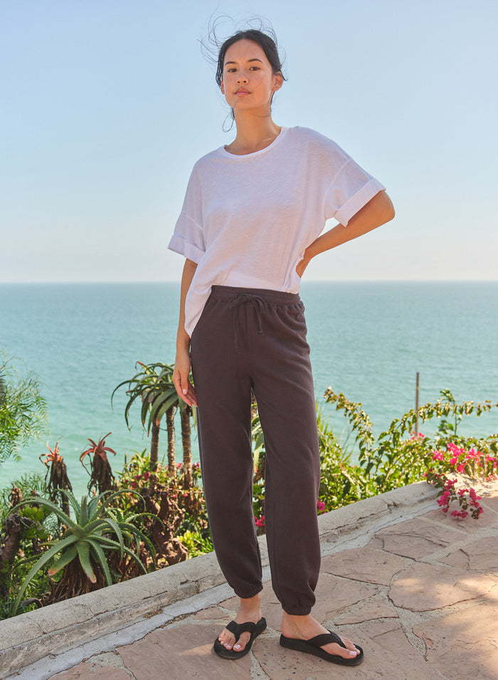 Sundry Modern Rolled Sleeve Tee in Optic White