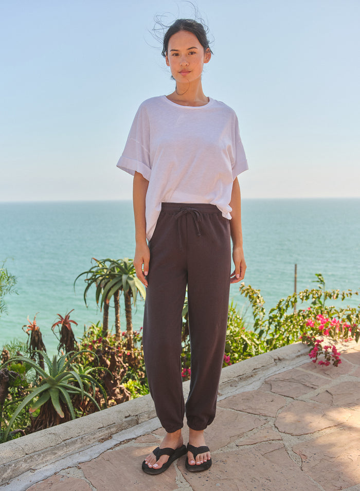 Sundry Modern Rolled Sleeve Tee in Optic White