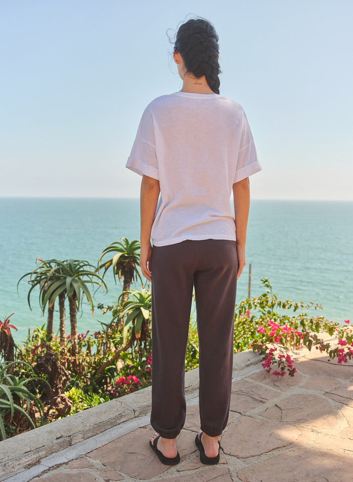 Sundry Modern Rolled Sleeve Tee in Optic White
