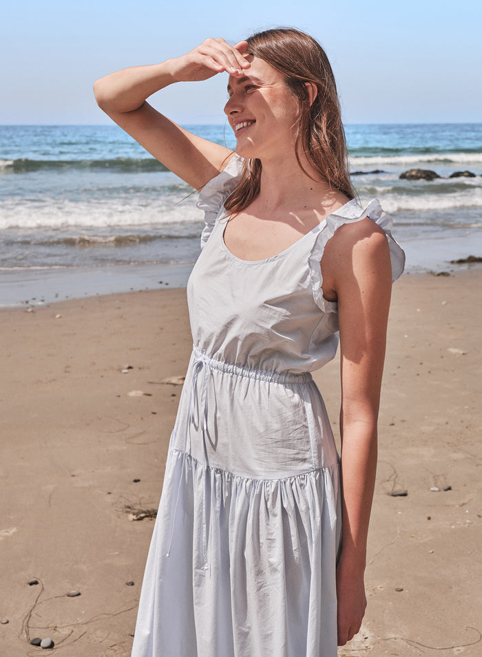 Sundry Pleated Dress in Sea Breeze