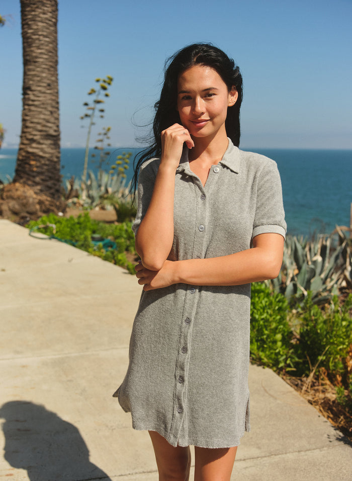 Sundry Polo Dress in Heather Grey