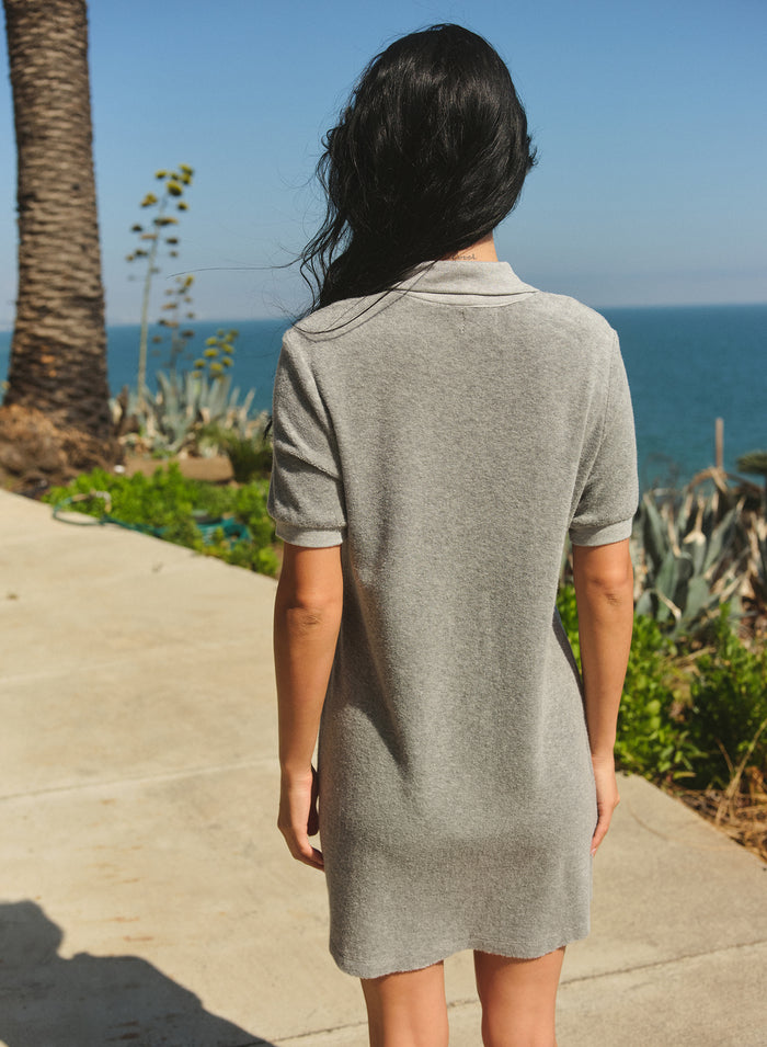 Sundry Polo Dress in Heather Grey