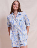 Sundry Printed Safari Shirt in Icicle
