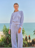 Sundry Raglan Sport Crew Sweatshirt in Sea Breeze