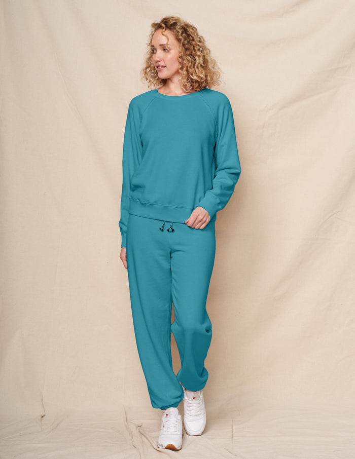 Sundry Raglan Sweatshirt in Dusty Aqua