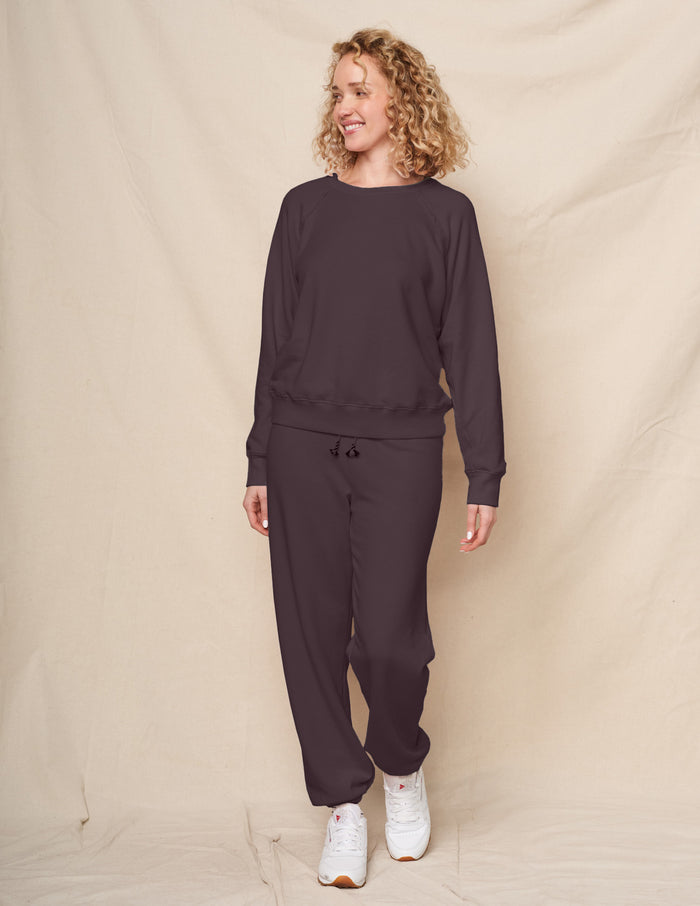 Sundry Raglan Sweatshirt in Washed Black