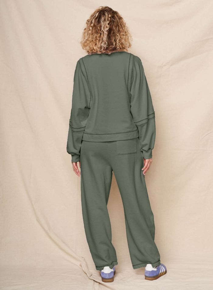 Sundry Raw Seamed Sweatshirt in Signature Green
