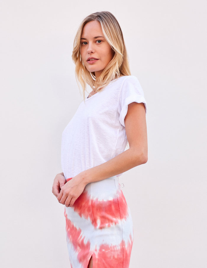 Sundry Rolled Sleeve Tee in Optic White