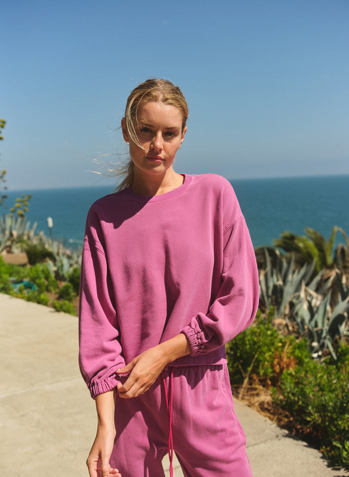 Sundry Sculpture Sweatshirt in Deep Fuchsia