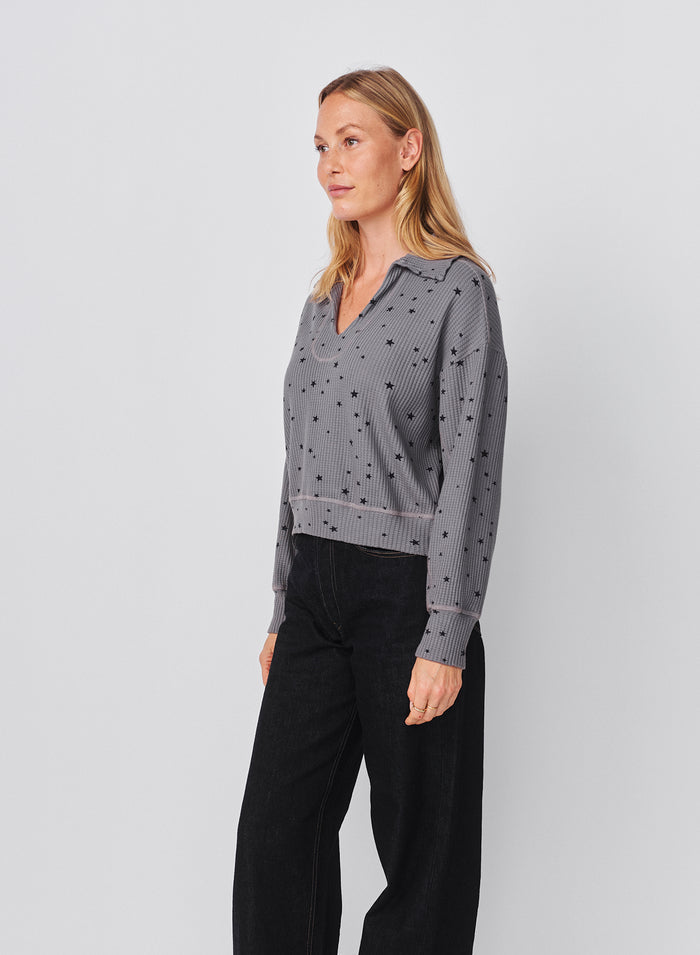 Sundry Stars Popover Polo in Steel