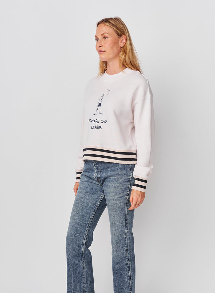 Sundry Vintage Ivy League Athletic Sweatshirt in Oyster