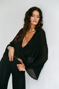 Tessa Long sleeve Halter Top - Black