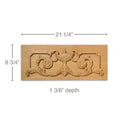 Urn w/Acanthus Scrolls Panel, 21 1/4"w x 8 3/4"h x 1 3/8"d Carved Onlays White River Hardwoods