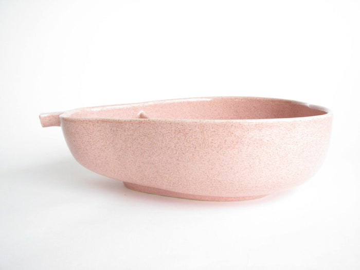 edgebrookhouse - Vintage 1950s Pfaltzgraff Speckled Pink Pear Shaped Divided Serving Bowl