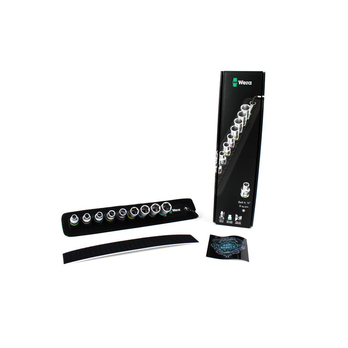 Wera 05003883001 0 Belt 4 Zyklop Socket Set, 1/4" Drive Piece Of 9