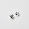 Sterling Silver Heart Lock Stud Earrings