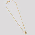 14k Gold Vermeil Bead Chain Necklace With 14k Gold Plated Heart Charm