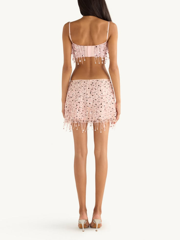 YASMIN HAND BEADED BRALETTE- BLUSH PINK
