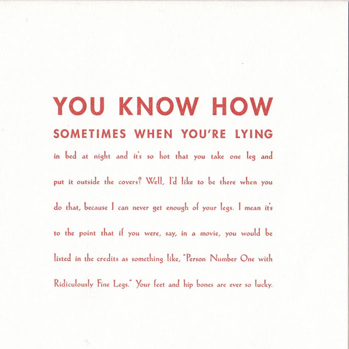 You Know How Relationship Card